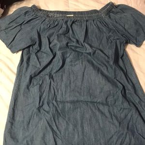 Denim off the shoulder dress